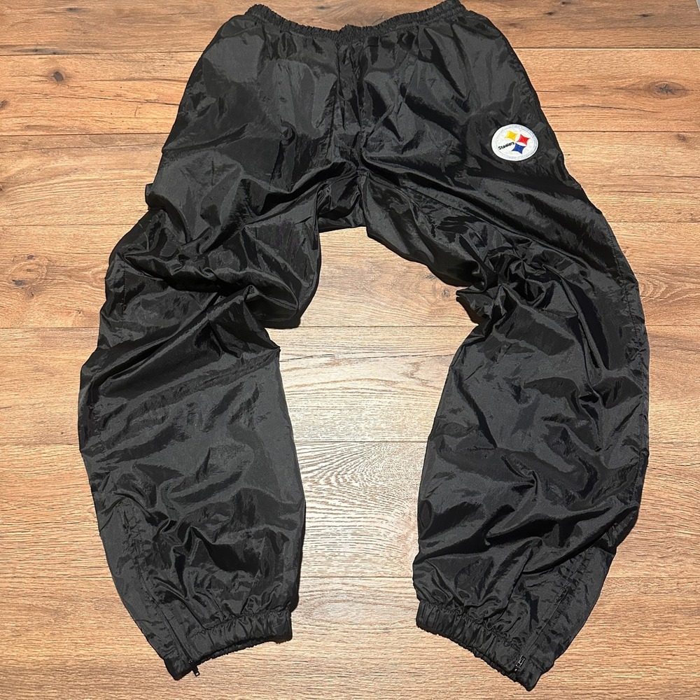 Vintage NFL Game Day Pittsburgh Steelers Black Track Pants Mens Medium